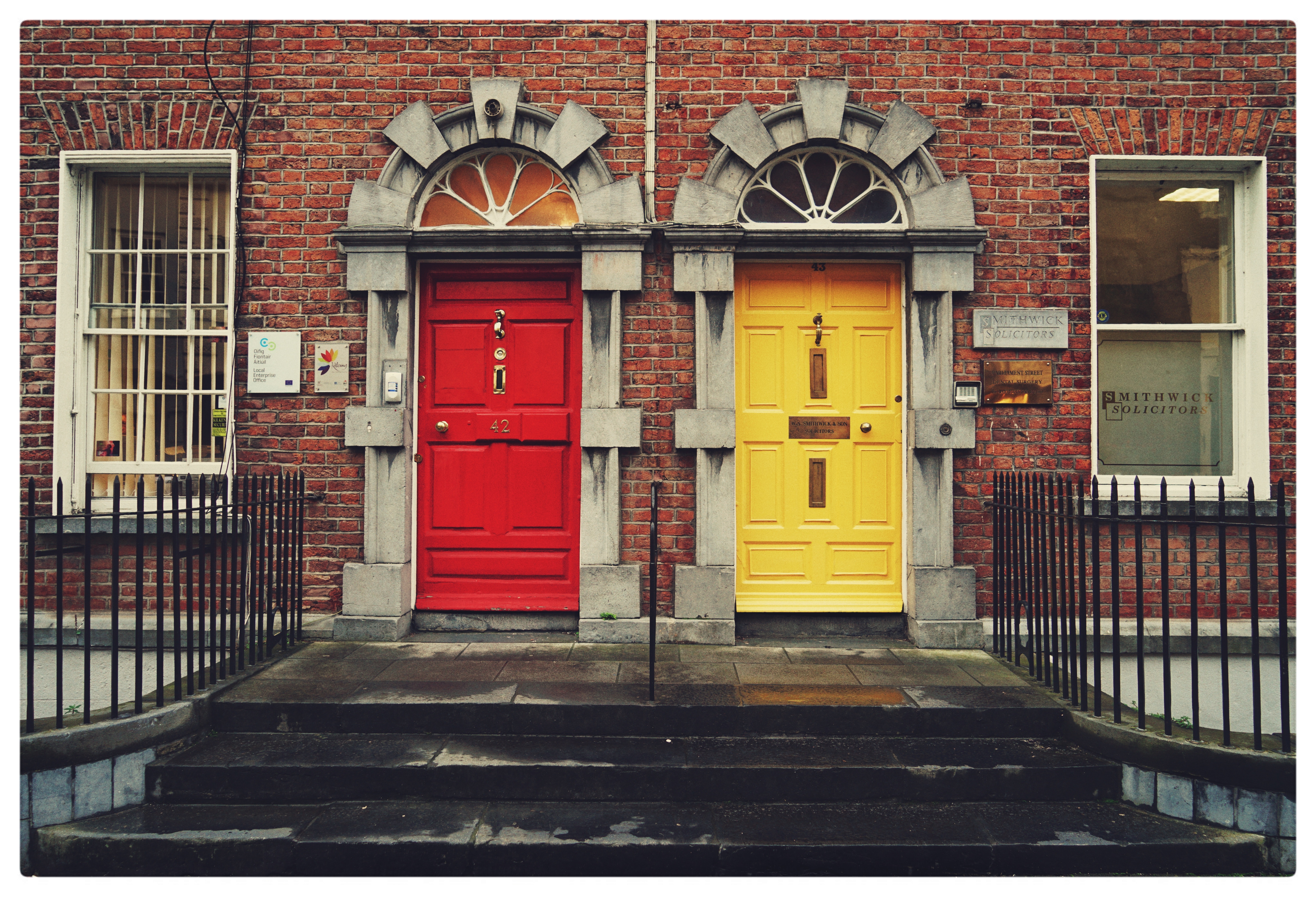 Red door and yellow door