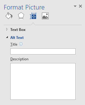 "Format Picture" pane in Word